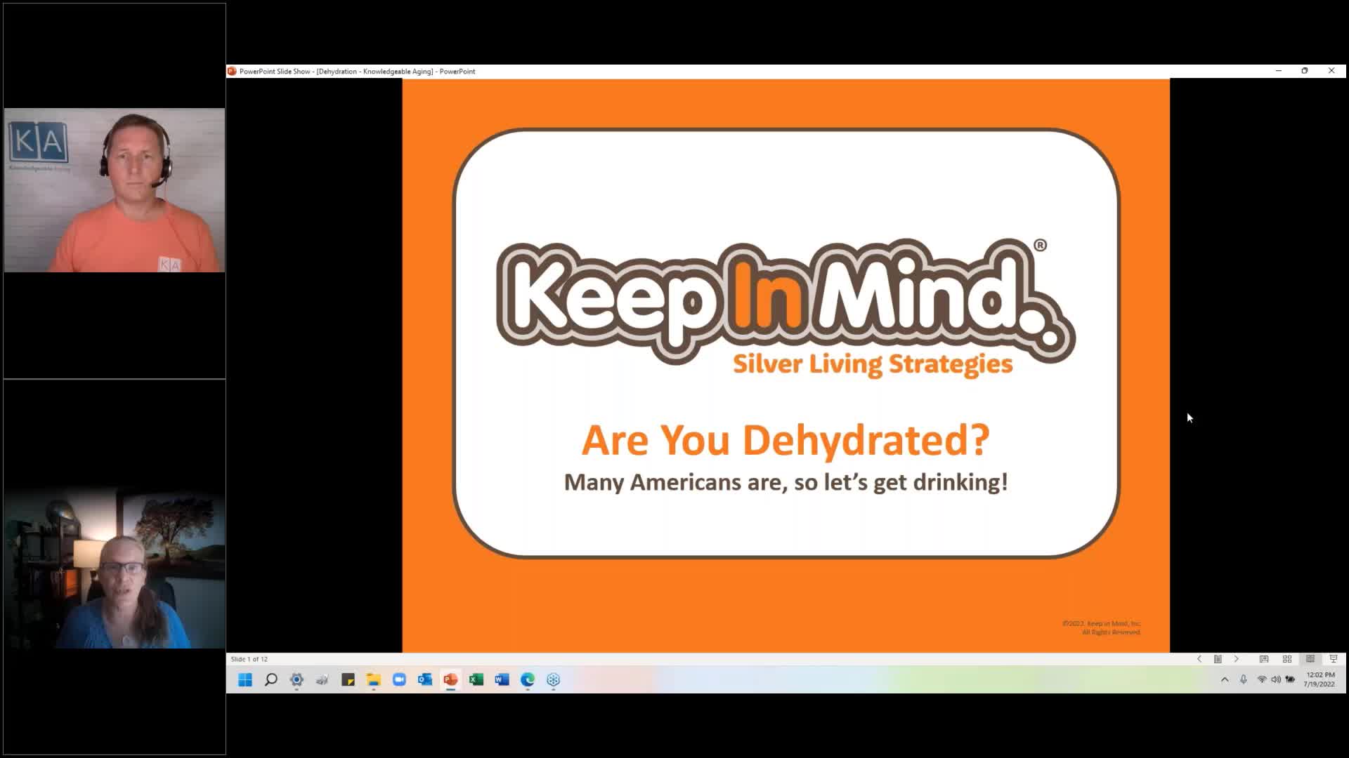 Thumbnail image for Knowledgeable Aging - Ep 401 - Are you dehydrated? 75% of of Americans are, so let's get drinking!