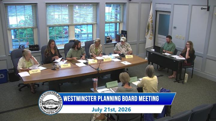 Thumbnail image for Westminster Planning Board Meeting 7-20-2026